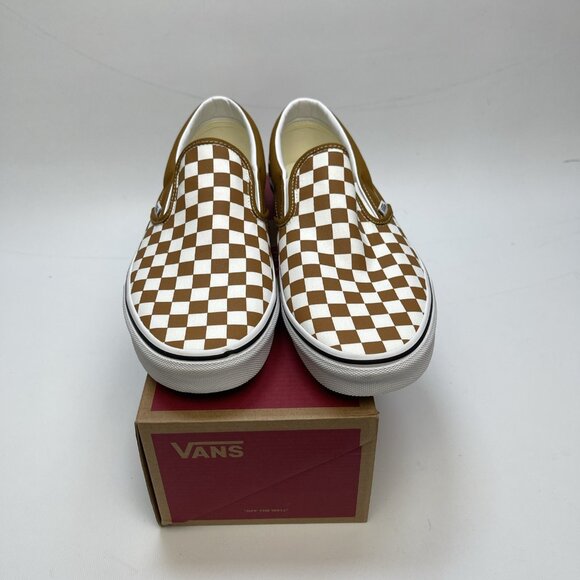 Vans Classic Slip-On Color Theory Golden Brown Skate Shoes Men Sz 12 US NEW - Picture 3 of 10
